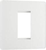 BG Evolve PCDCLEMS1W Single Euro Module Front Plate (25 x 50) - Pearlescent White (White) - westbasedirect.com