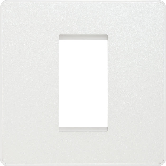 BG Evolve PCDCLEMS1W Single Euro Module Front Plate (25 x 50) - Pearlescent White (White) - westbasedirect.com