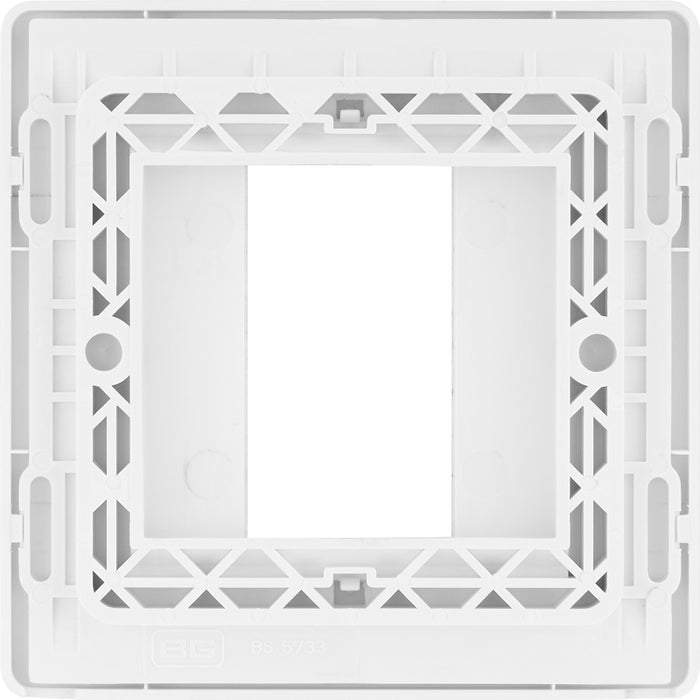 BG Evolve PCDCLEMS1W Single Euro Module Front Plate (25 x 50) - Pearlescent White (White) - westbasedirect.com