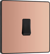 BG Evolve PCDCP12B 20A 16AX 2 Way Single Light Switch - Polished Copper (Black) - westbasedirect.com