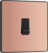 BG Evolve PCDCP14B 10A Single Press Switch - Polished Copper (Black) - westbasedirect.com
