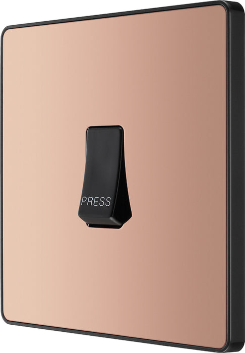 BG Evolve PCDCP14B 10A Single Press Switch - Polished Copper (Black) - westbasedirect.com
