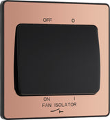 BG Evolve PCDCP15B 10A Triple Pole Fan Isolator Switch - Polished Copper (Black) - westbasedirect.com