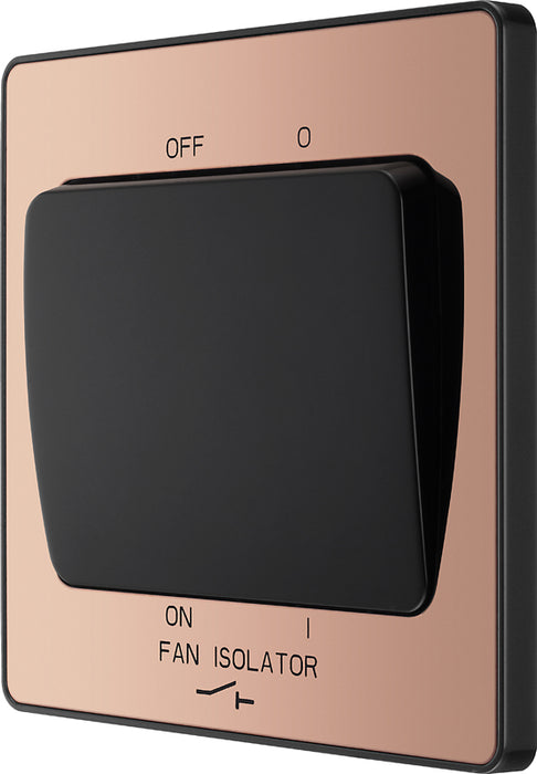 BG Evolve PCDCP15B 10A Triple Pole Fan Isolator Switch - Polished Copper (Black) - westbasedirect.com