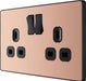 BG Evolve PCDCP22B 13A Double Switched Power Socket - Polished Copper (Black) (5 Pack) - westbasedirect.com