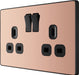 BG Evolve PCDCP22B 13A Double Switched Power Socket - Polished Copper (Black) - westbasedirect.com