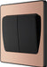 BG Evolve PCDCP42WB 20A 16AX 2 Way Double Light Switch, Wide Rocker - Polished Copper (Black) - westbasedirect.com