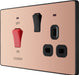 BG Evolve PCDCP70B 45A Double Pole Switch, Cooker Control Socket with LED Power Indicator - Polished Copper (Black) - westbasedirect.com