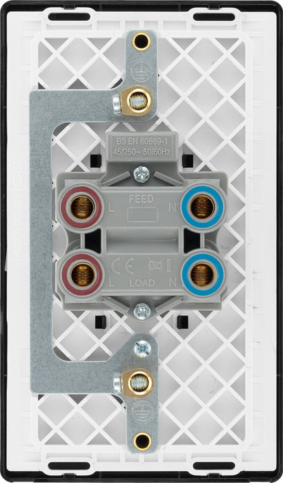 BG Evolve PCDCP72B 45A Double Pole Rectangular Switch with LED Power Indicator - Polished Copper (Black) - westbasedirect.com