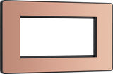 BG Evolve PCDCPEMR4B Quadruple Rectangular Front Plate (100 x 50) - Polished Copper (Black) - westbasedirect.com