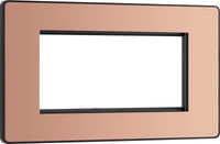 BG Evolve PCDCPEMR4B Quadruple Rectangular Front Plate (100 x 50) - Polished Copper (Black)