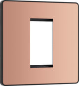 BG Evolve PCDCPEMS1B Single Euro Module Front Plate (25 x 50) - Polished Copper (Black) - westbasedirect.com