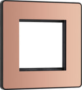 BG Evolve PCDCPEMS2B Twin Euro Module Aperture Single Front Plate (50 x 50) - Polished Copper (Black) - westbasedirect.com