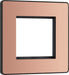 BG Evolve PCDCPEMS2B Twin Euro Module Aperture Single Front Plate (50 x 50) - Polished Copper (Black) - westbasedirect.com