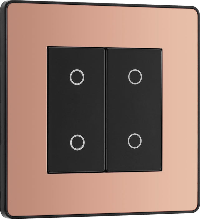 BG Evolve PCDCPTDS2B 2-Way Secondary 200W Double Touch Dimmer Switch - Polished Copper (Black) - westbasedirect.com