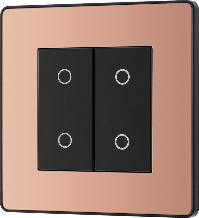 BG Evolve PCDCPTDS2B 2-Way Secondary 200W Double Touch Dimmer Switch - Polished Copper (Black) - westbasedirect.com