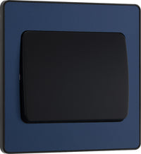 BG Evolve PCDDB12WB 20A 16AX 2 Way Single Light Switch, Wide Rocker - Matt Blue (Black)