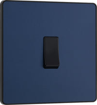 BG Evolve PCDDB13B 20A 16AX Single Intermediate Light Switch - Matt Blue (Black)