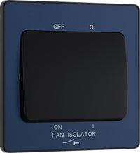 BG Evolve PCDDB15B 10A Triple Pole Fan Isolator Switch - Matt Blue (Black)