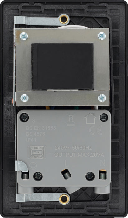 BG Evolve PCDDB20B 115/240V Dual Voltage Shaver Socket - Matt Blue (Black) - westbasedirect.com