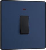 BG Evolve PCDDB31B 20A Double Pole Switch with Power LED Indicator - Matt Blue (Black) - westbasedirect.com