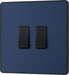 BG Evolve PCDDB42B 20A 16AX 2 Way Double Light Switch - Matt Blue (Black) - westbasedirect.com