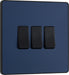 BG Evolve PCDDB43B 20A 16AX 2 Way Triple Light Switch - Matt Blue (Black) - westbasedirect.com
