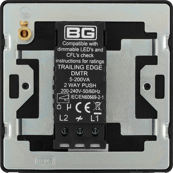 BG Evolve PCDDB81B 2-Way Trailing Edge LED 200W Single Dimmer Switch Push On/Off - Matt Blue (Black) - westbasedirect.com