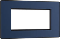 BG Evolve PCDDBEMR4B Quadruple Rectangular Front Plate (100 x 50) - Matt Blue (Black)