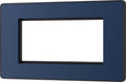 BG Evolve PCDDBEMR4B Quadruple Rectangular Front Plate (100 x 50) - Matt Blue (Black) - westbasedirect.com