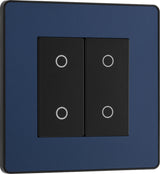 BG Evolve PCDDBTDM2B 2-Way Master 200W Double Touch Dimmer Switch - Matt Blue (Black) - westbasedirect.com