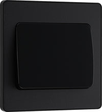 BG Evolve PCDMB12WB 20A 16AX 2 Way Single Light Switch, Wide Rocker - Matt Black (Black)