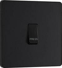 BG Evolve PCDMB14B 10A Single Press Switch - Matt Black (Black)