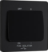 BG Evolve PCDMB15B 10A Triple Pole Fan Isolator Switch - Matt Black (Black) - westbasedirect.com