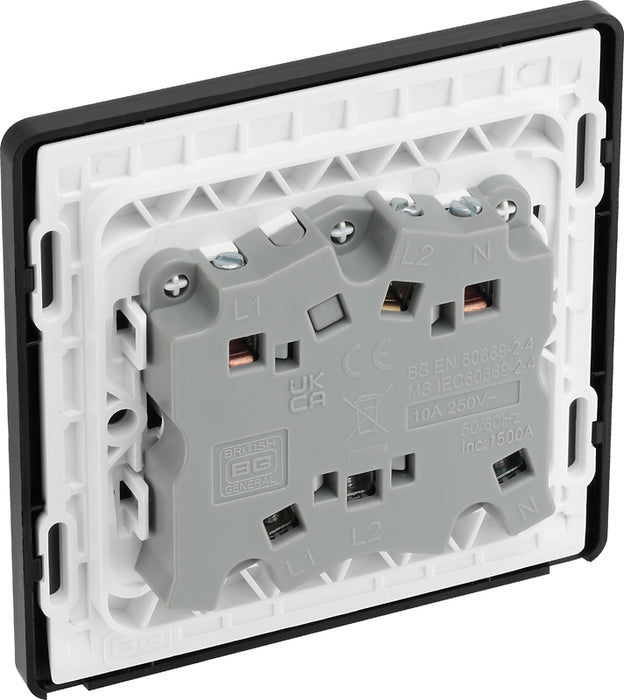 BG Evolve PCDMB15B 10A Triple Pole Fan Isolator Switch - Matt Black (Black) - westbasedirect.com