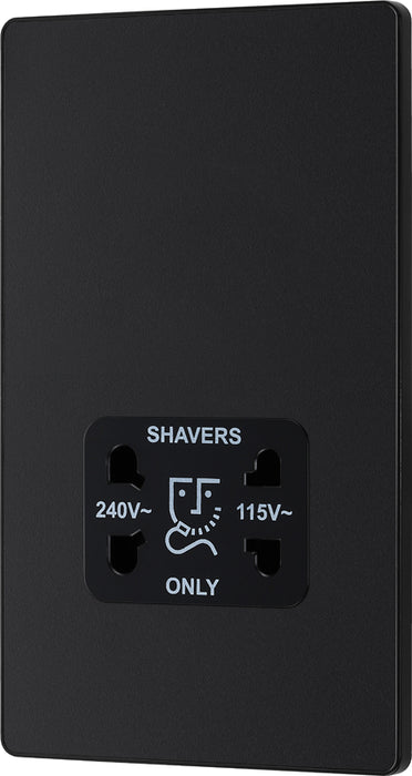 BG Evolve PCDMB20B 115/240V Dual Voltage Shaver Socket - Matt Black (Black) - westbasedirect.com