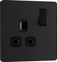 BG Evolve PCDMB21B 13A Single Switched Power Socket - Matt Black (Black)