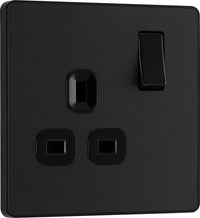 BG Evolve PCDMB21Bx5 13A Single Switched Power Socket - Matt Black (Black) (5 Pack)