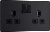 BG Evolve PCDMB22B 13A Double Switched Power Socket - Matt Black (Black)