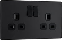 BG Evolve PCDMB22Bx5 13A Double Switched Power Socket - Matt Black (Black) (5 Pack)