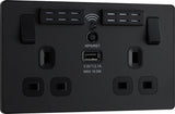 BG Evolve PCDMB22UWRB 13A Double Switched Power Socket + WiFi Extender + 1xUSB(2.1A) - Matt Black (Black) - westbasedirect.com