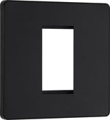 BG Evolve PCDMBEMS1B Single Euro Module Front Plate (25 x 50) - Matt Black (Black) - westbasedirect.com