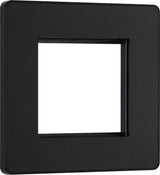 BG Evolve PCDMBEMS2B Twin Euro Module Aperture Single Front Plate (50 x 50) - Matt Black (Black) - westbasedirect.com