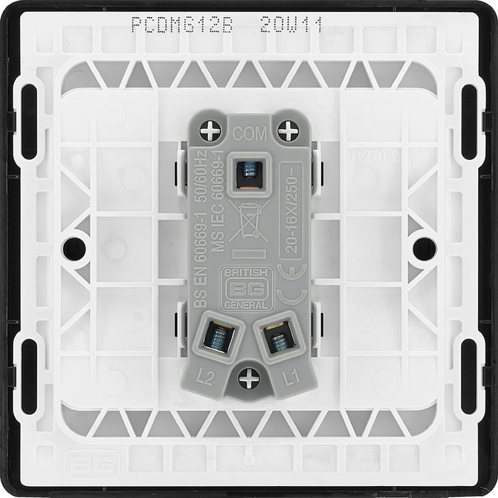 BG Evolve PCDMG12B 20A 16AX 2 Way Single Light Switch - Matt Grey (Black) - westbasedirect.com