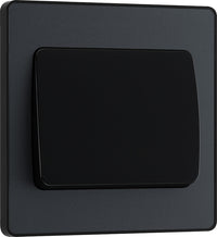BG Evolve PCDMG12WB 20A 16AX 2 Way Single Light Switch, Wide Rocker - Matt Grey (Black)