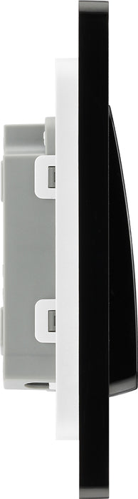BG Evolve PCDMG12WB 20A 16AX 2 Way Single Light Switch, Wide Rocker - Matt Grey (Black) - westbasedirect.com