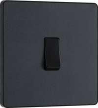 BG Evolve PCDMG13B 20A 16AX Single Intermediate Light Switch - Matt Grey (Black)