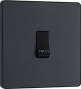 BG Evolve PCDMG14B 10A Single Press Switch - Matt Grey (Black) - westbasedirect.com