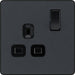 BG Evolve PCDMG21B 13A Single Switched Power Socket - Matt Grey (Black) (5 Pack) - westbasedirect.com
