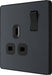 BG Evolve PCDMG21B 13A Single Switched Power Socket - Matt Grey (Black) (5 Pack) - westbasedirect.com
